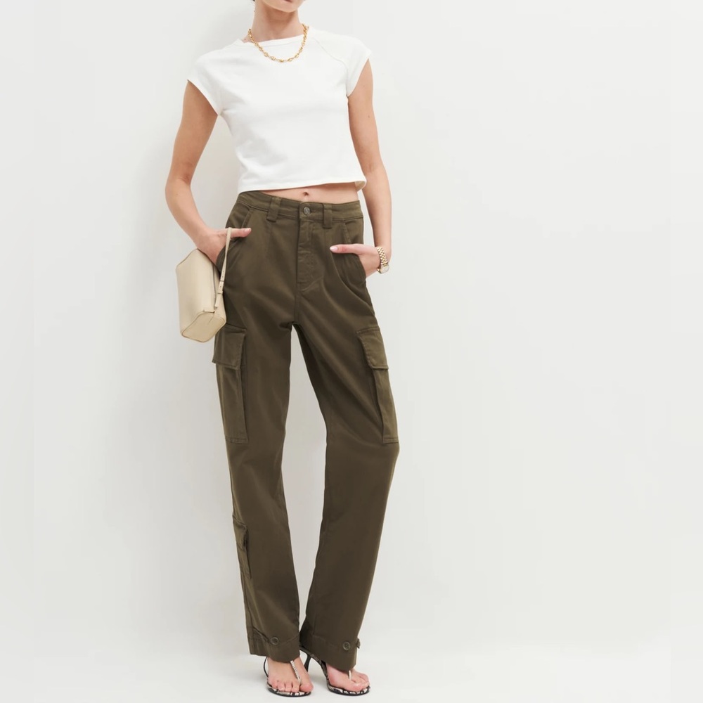 Reformation Bilijana Relaxed Cargo Pants - Dark Olive